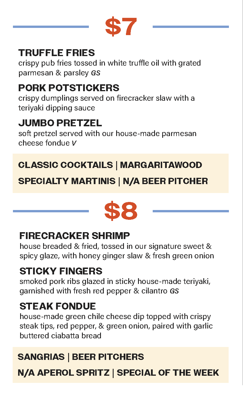 Happy Hour Menu Page 2