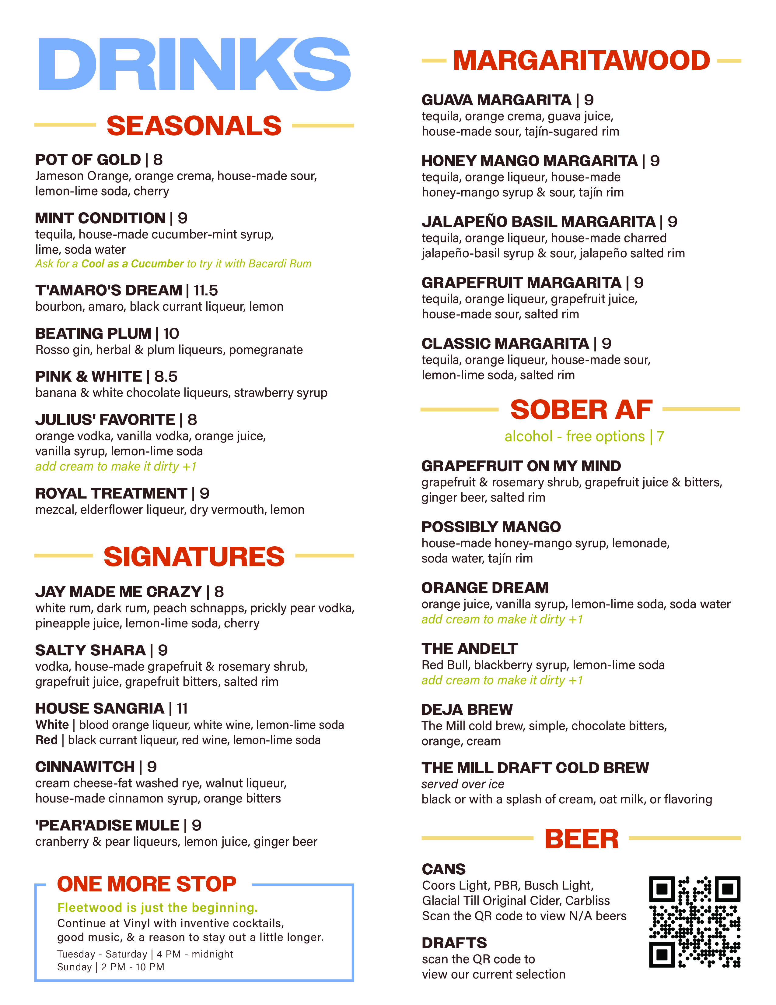 Cocktail Menu