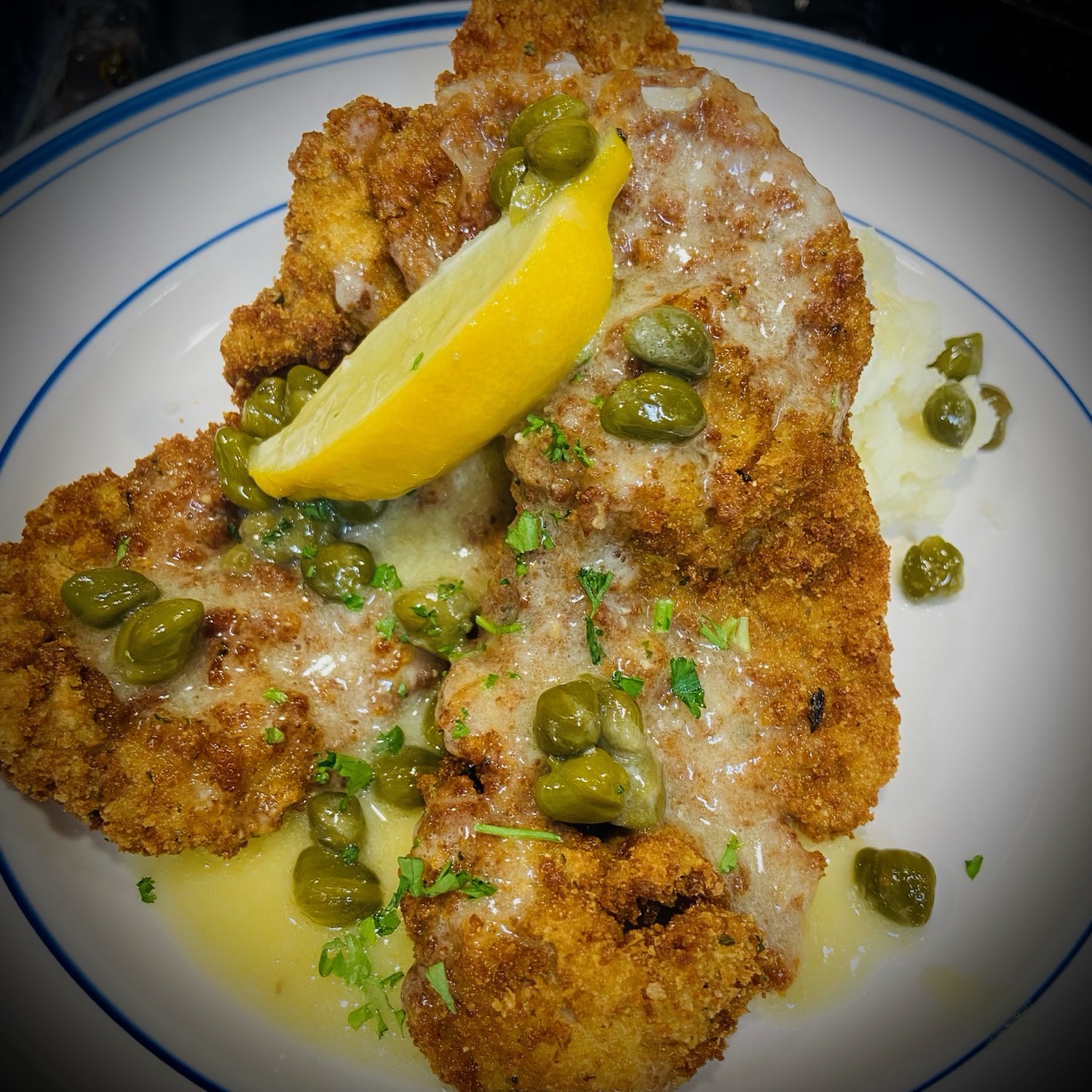 Crab Cakes on Roasted Corn Puree